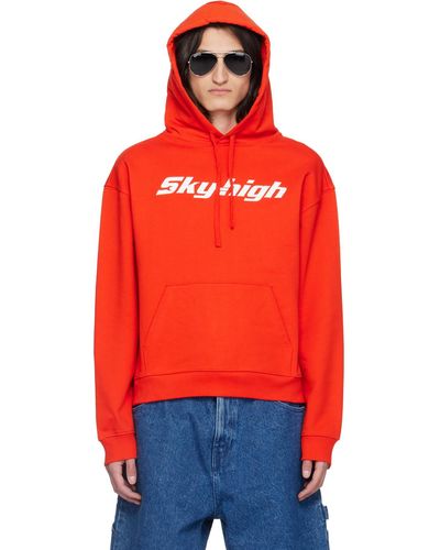 Sky High Farm Pull à capuche rouge à logo modifié imprimé