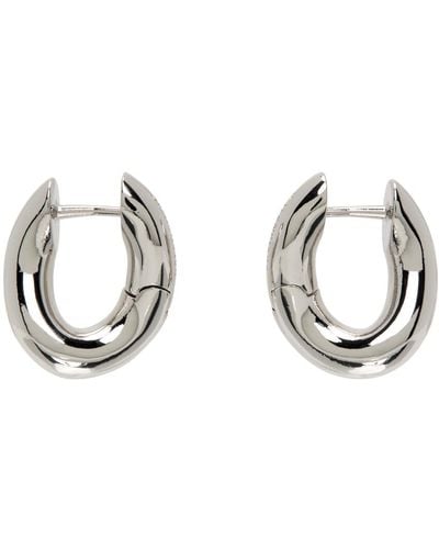 Balenciaga Silver Loop Xxs Earrings - Black