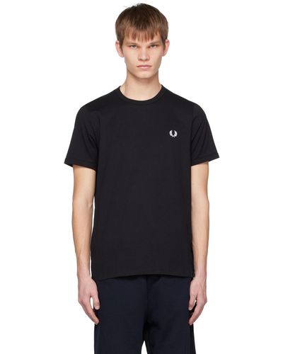 Fred Perry F Perry リンガーtシャツ - ブラック