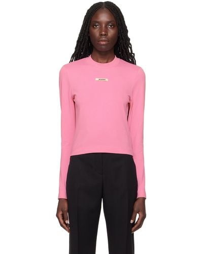 Jacquemus Les Classiquesコレクション Le T-shirt Gros Grain Manches Longues 長袖tシャツ - ピンク