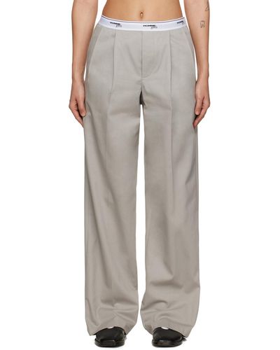 HOMMEGIRLS Pantalon gris à plis exclusif à ssense – work capsule - Multicolore