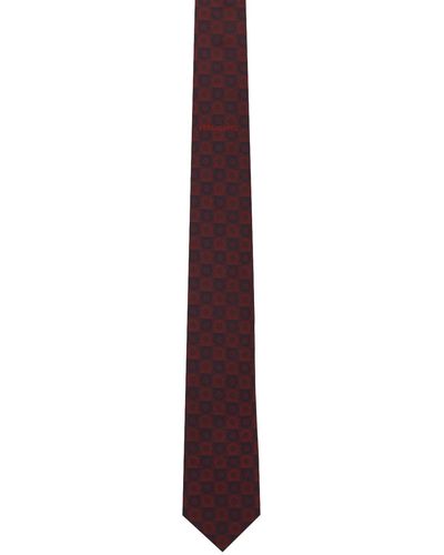 Ferragamo Cravate bourgogne en soie à imprimé gancini - Noir
