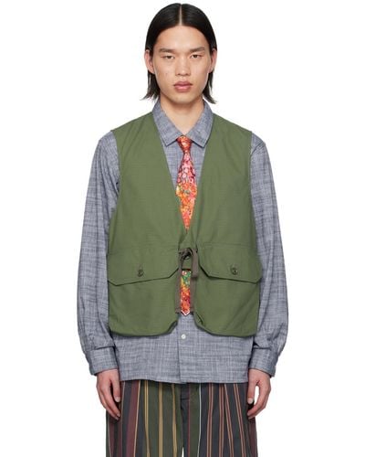 Engineered Garments Flap Pocket Vest - Green