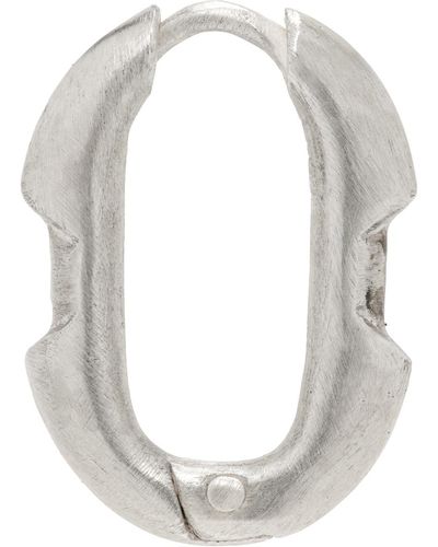 Parts Of 4 Boucle d'oreille unique argentée à maillon deco - Blanc