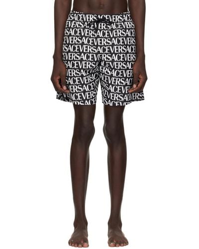 Versace Black Allover Swim Shorts