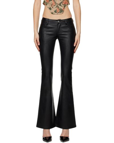 Miaou Pantalon roxy noir en cuir synthétique