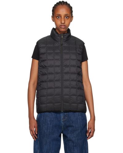 Taion Quilted Reversible Down Vest - Black