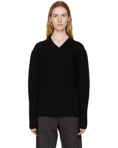 Lemaire V-neck Sweater - Black