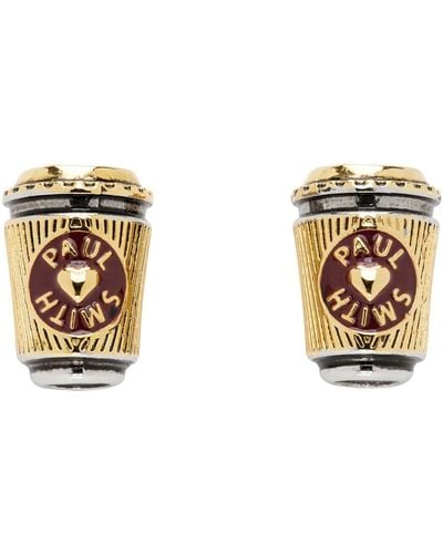 Paul Smith Gold & Silver Coffee Cup Cuff Links - Black