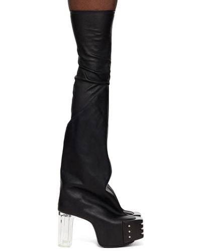 Rick Owens Black Flared Boots