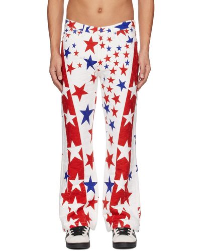 ERL Multicolor Star Jeans - Red