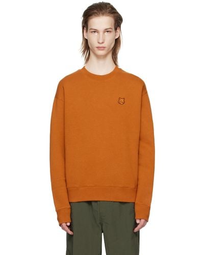 Maison Kitsuné Orange Bold Fox Head Sweatshirt