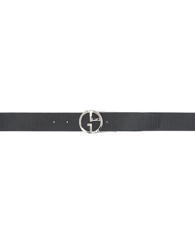Giorgio Armani Logo Reversible Belt - Black
