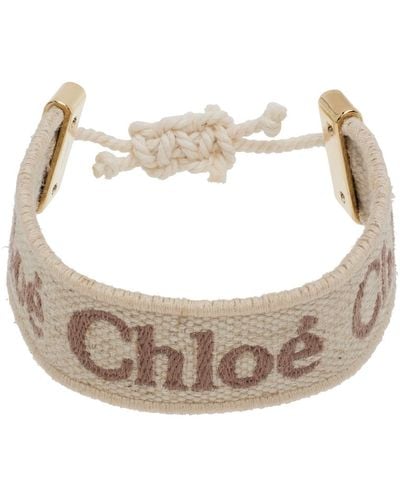 Chloé Beige Woody Bracelet - Metallic