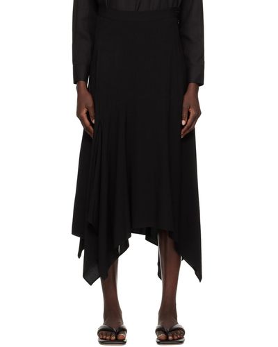 Y's Yohji Yamamoto Asymmetric Midi Skirt - Black