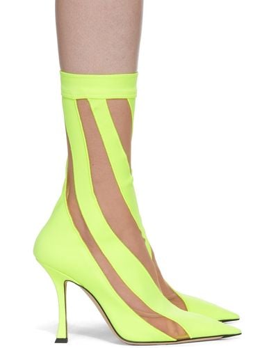 Jimmy Choo Yellow Mugler Edition Sock Ankle Boots - Multicolour