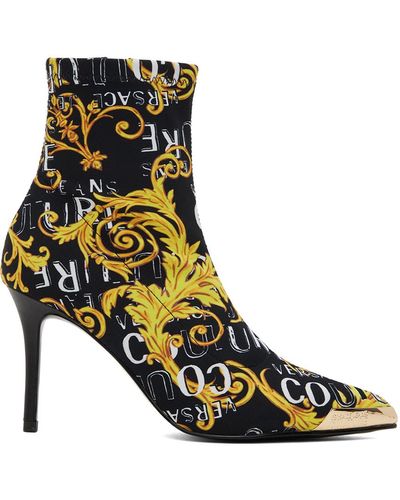 Versace Jeans Couture Bottes scarlett noir et jaune