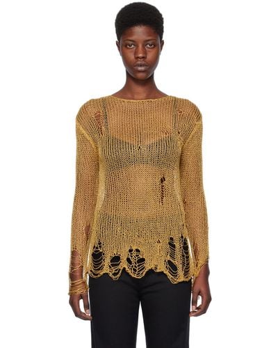 R13 Gold Distressed Sweater - Black