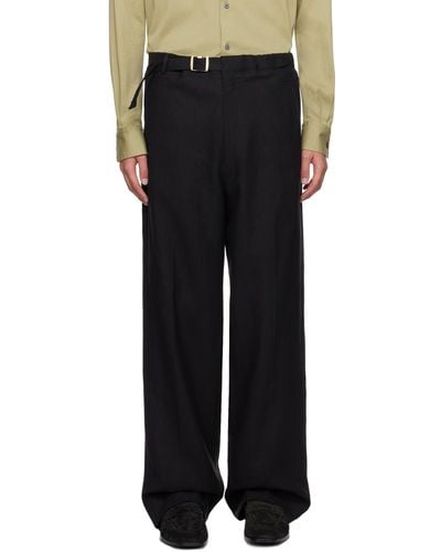ZEGNA Belted Trousers - Black