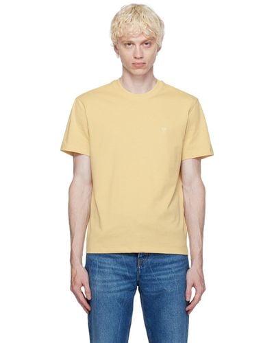 Ami Paris T-shirt jaune à logo ami de cœur - Bleu