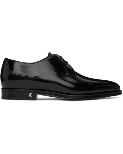 Burberry Chaussures oxford noires à ferrure à logo