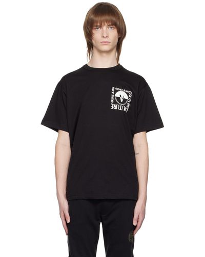 Versace Jeans Couture レターvエンブレム Tシャツ - ブラック