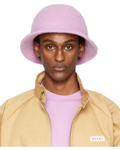 Marni Ssense Exclusive Pink Furry Bucket Hat