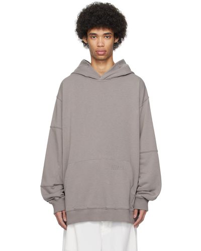 MM6 by Maison Martin Margiela Taupe Oversized Hoodie - Grey