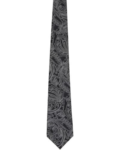 Comme des Garçons Silk Paisley Pattern Tie - Black