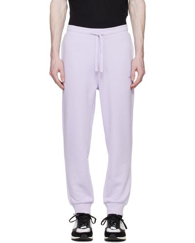 HUGO Purple Straight-leg Lounge Pants - White