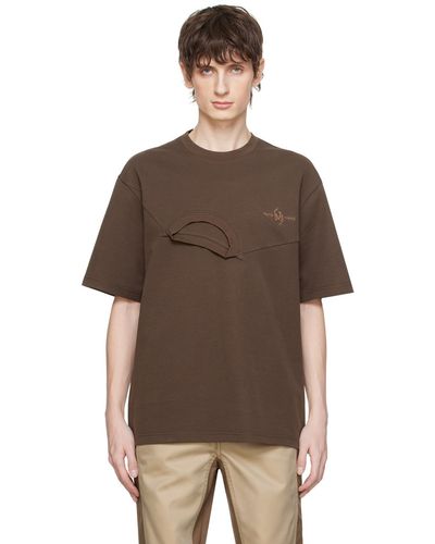 Feng Chen Wang T-shirt brun à appliqué - Marron