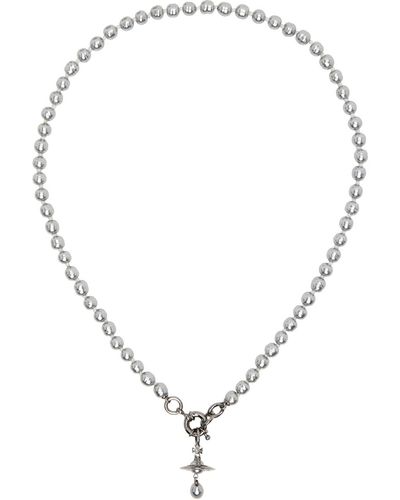 Vivienne Westwood Grey Pearl Aleksa Necklace - Natural