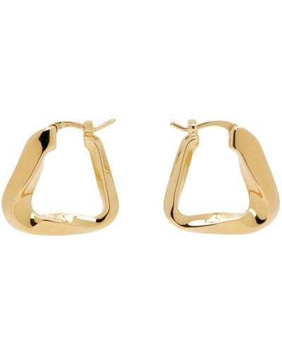 Bottega Veneta Gold Essentials Hoop Earrings - Black