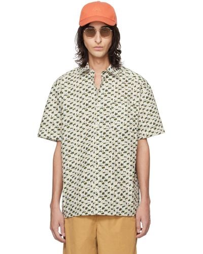 A.P.C. . White & Green Ross Shirt - Multicolor