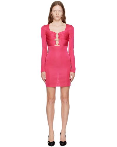 Tom Ford Robe courte rose à anneaux circulaires - Rouge