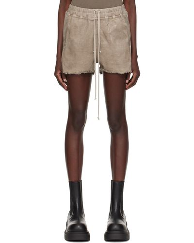 Rick Owens Short gabe blanc cassé en denim - Multicolore