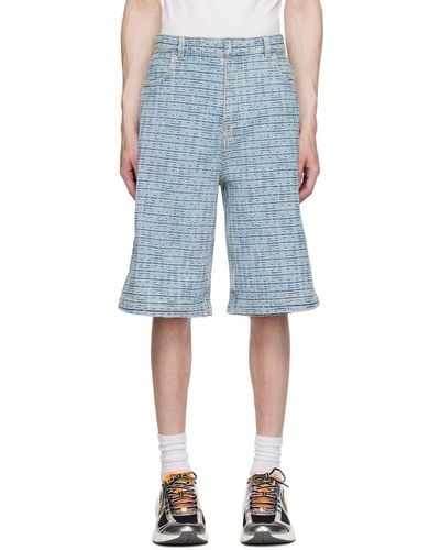 Givenchy Short bleu en denim à motif 4g