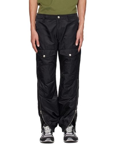 Moschino Black Zip Vent Cargo Trousers