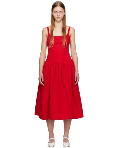 Sandy Liang Cricket Midi Dress - Red