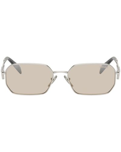 Prada Silver Triangle Logo Sunglasses - Black