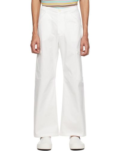 Bluemarble Marble Straight-leg Cargo Trousers - White