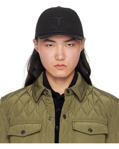 Tom Ford Canvas & Leather Cap - Green