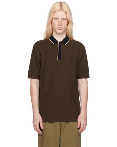 Fred Perry F Perry ブラウン The F Perry ポロシャツ - ブラック