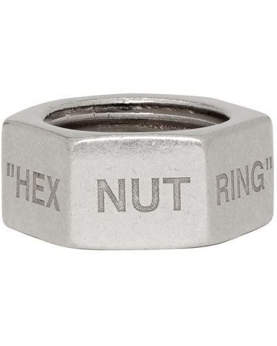 Off-White c/o Virgil Abloh Silver Hex Nut Ring - Metallic