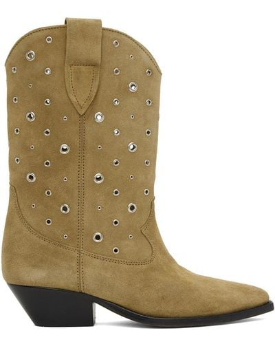 Isabel Marant Taupe Duerto Boots - Green