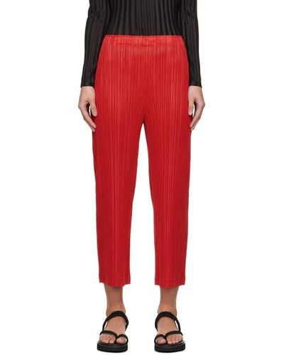 Pleats Please Issey Miyake Red Thicker Bottoms 1 Pants