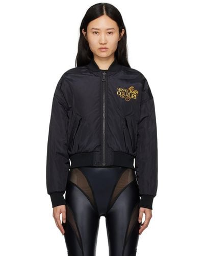 Versace Jeans Couture Black Padded Reversible Bomber Jacket