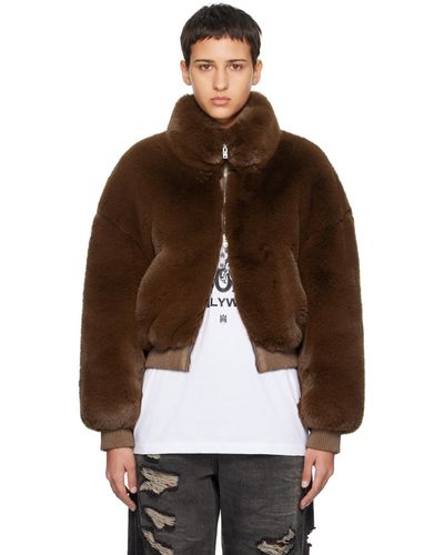 Amiri Cropped Faux-fur Jacket - Brown