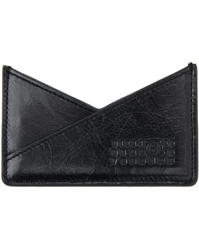 MM6 by Maison Martin Margiela Japanese 6 Leather Card Holder - Black