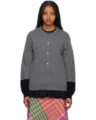 Comme des Garçons Cardigan contrasté gris